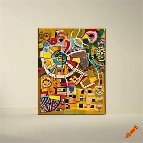 Whimsical Colorful Flat Wall Decor In Art Deco Style With Kandinsky And