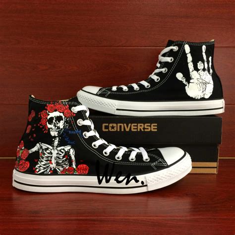 Converse All Star Grateful Dead Skull Roses Custom Hand Painted Canvas ...