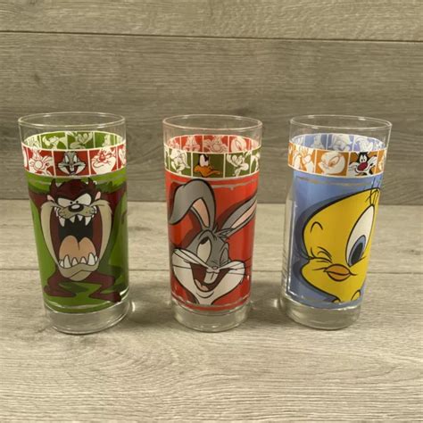 X Looney Tunes Tumbler Glasses Tweety Pie Bugs Bunny Taz Devil