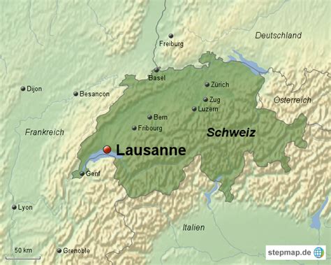 Schweiz Lausanne von Patte143 Landkarte für Schweiz