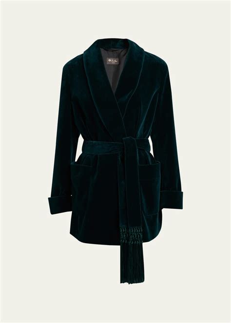 Loro Piana Giacca Raniya Belted Velvet Wrap Coat Shopstyle