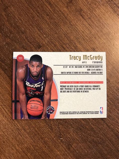 Tracy McGrady 1997 98 Bowman S Best Rookie 111 Rockets Toronto Raptors