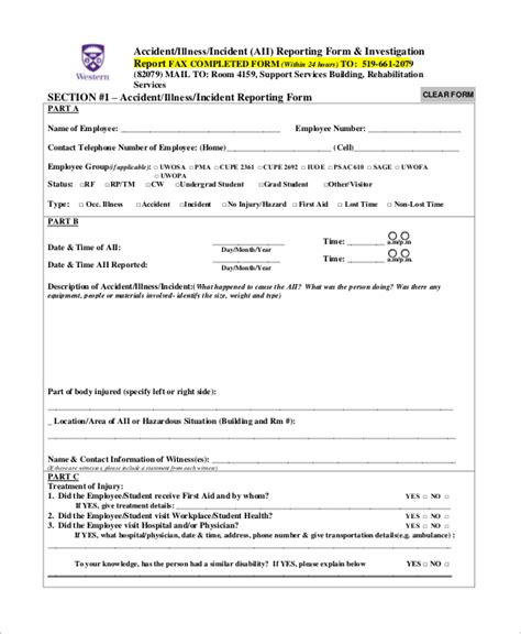 Free Sample Incident Report Forms In Ms Word Pdf Reportform Net