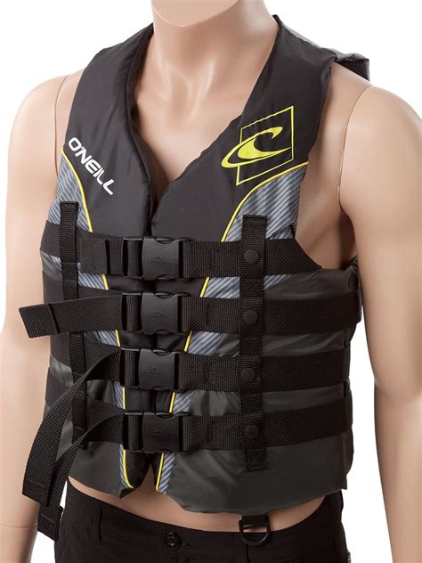 Oneill Mens Superlite Uscg Life Vest 6xl Black Graphite Red White 4723