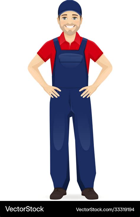 Man In Overalls Royalty Free Vector Image VectorStock