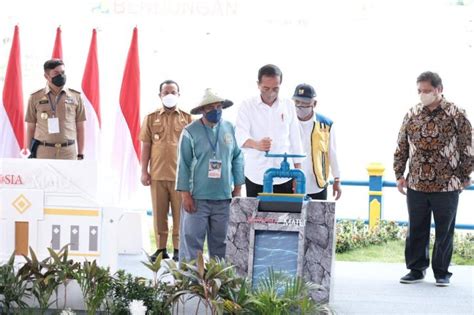 Resmikan Bendungan Karalloe Gowa Presiden Jokowi Petani Kini Bisa