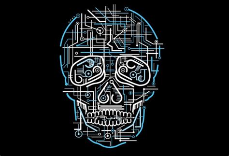 Electric Skull vector clipart