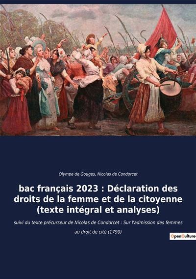 Bac Français 2023 Déclaration Des Droits De La Femme Et De La