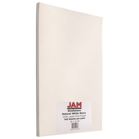 Jam Wove Legal Paper 8 5x14 100 Pack 24lb Natural White