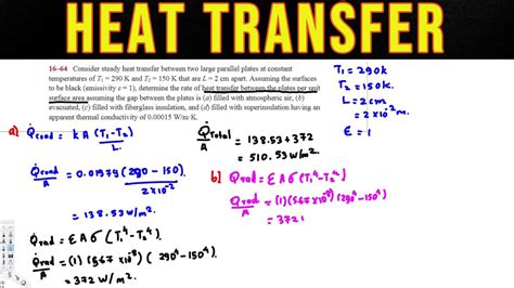 Heat Transfer Determine The Rate Of Heat Transfer Between The Plates