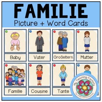 FAMILIE Picture Word Cards GERMAN By My Teaching Factory TPT