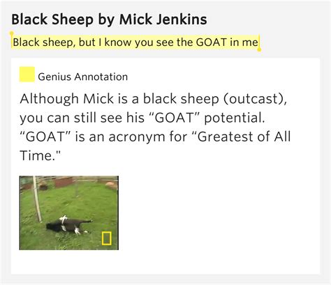 Black sheep, but I know you see the GOAT in me – Black Sheep Lyrics Meaning