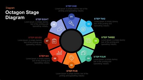 Octagon Stage Process Flow Diagram Powerpoint Template Keynote