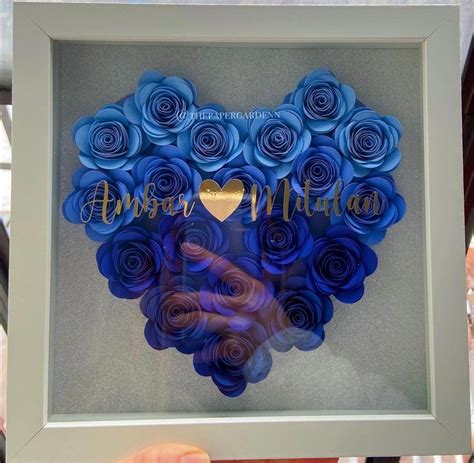 Blue Multicolour Paper Flower Heart Artofit