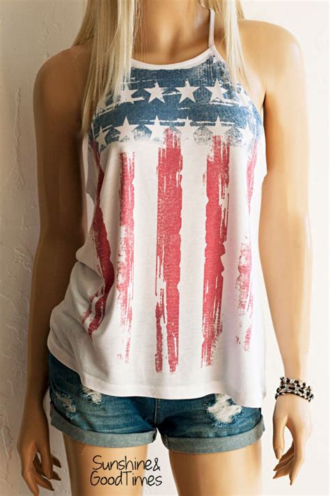 American Flag Shirt American Flag Clothing Womens Flag Etsy