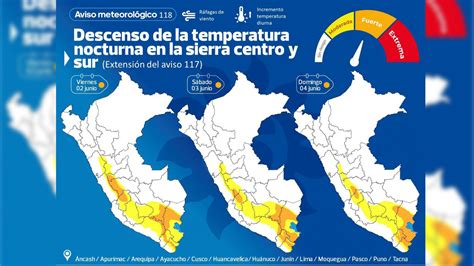 Senamhi Del Al De Junio Continuar El Descenso De La Temperatura