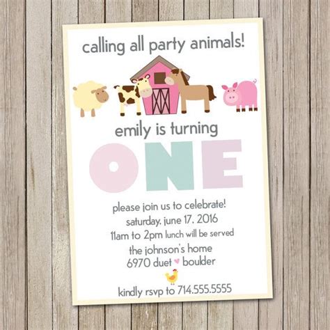 Petting Zoo Birthday Party Invitations - Farm Animal Birthday ...