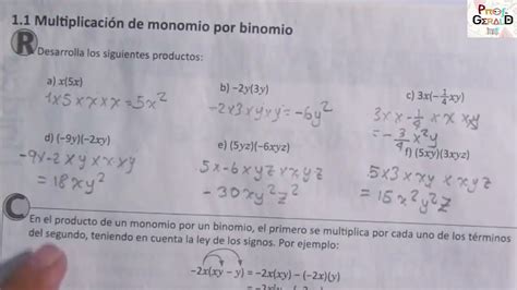 1 1 MULTIPLICACION DE MONOMIO POR BINOMIO 9º GRADO YouTube