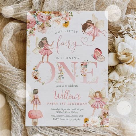 Whimsical Magical Floral Fairy St Birthday Party Invitation Zazzle