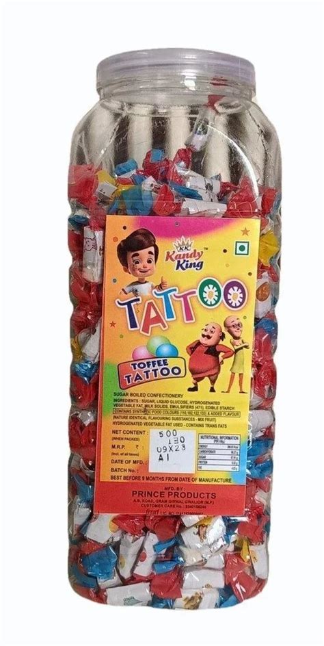 Mixed Fruits Multicolor Kandy King Tattoo Toffee Packaging Type