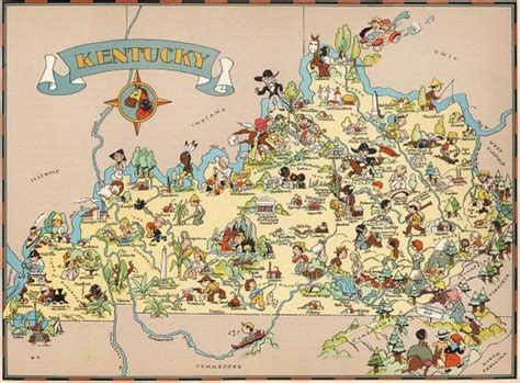 Vintage Kentucky Map From 1935 Old Kentucky Map Print Old Etsy