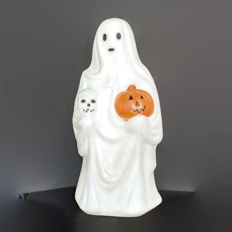 Halloween Blow Mold Ghost Skull Pumpkin 23 Lighted Plastic Decoration