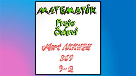 Matematik Proje Ödevi Kapağı Hazırlama 4 YouTube