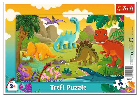 Puzzle ramkowe Dinozaury 15 elementów Humbi pl