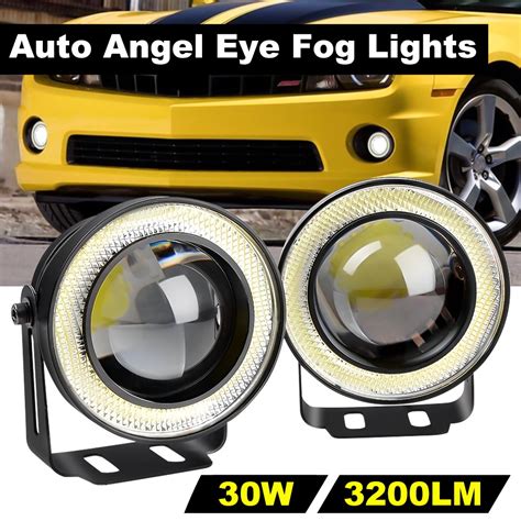 Car COB LED Angel Eyes Fog Light For Car Ring Lens Projector Halo Ring