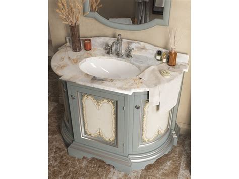 PIEVE Single Vanity Unit Floor Standing Wood And Glass Vanity Unit