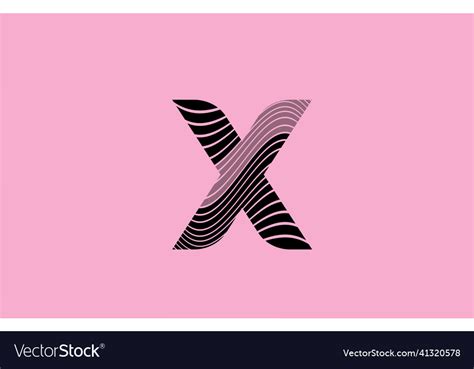 Black Letter X Logo Design Icon With Pink Vector Image