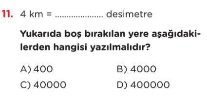 Uzunluk L Me Test Z S N F Matematik Testleri