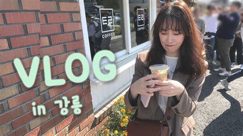 Vlogㅣ강릉 당일치기 먹방 브이로그 😋 툇마루 흑임자라떼 순두부 전골 안목해변 카페 돌체테리아 떡볶이 순두부젤라또