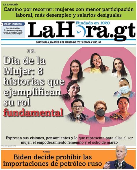 Diario La Hora on Twitter PORTADADEHOY Día de la Mujer 8 historias