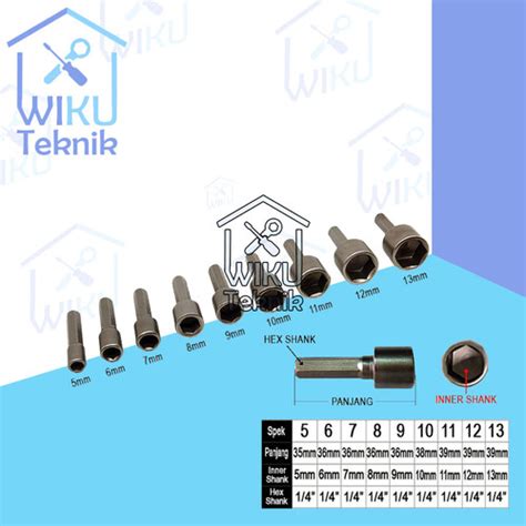 Jual Wiku Adaptor Mata Bor Socket Sok Satuan Set Baut Roofing