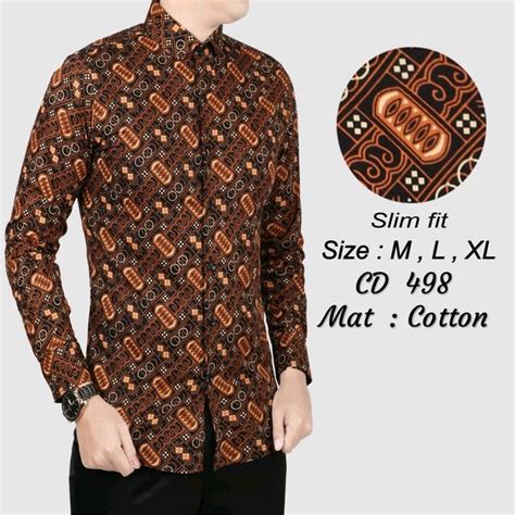 Jual KemejA Batik Pria Model Slimfit Batik Modern Model Slimfit Odza