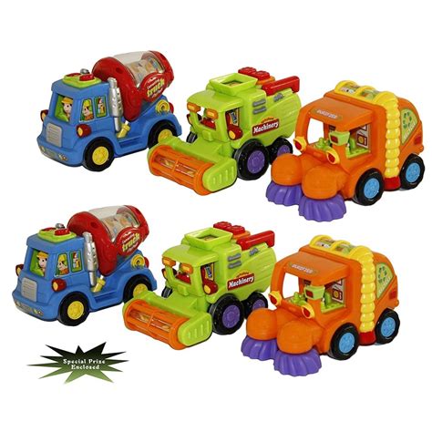 Bezrat Toys Street Sweeper Truck Cement Mixer Truck Harvester Truck