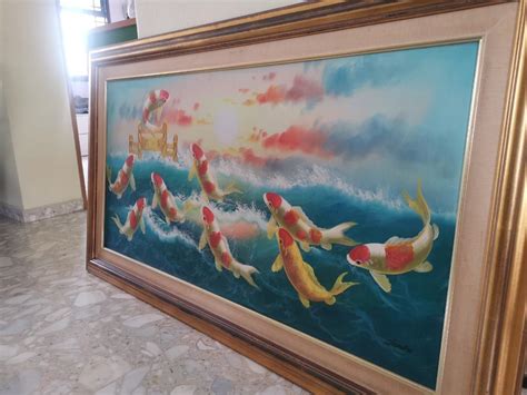 Koi Fish Feng Shui Painting Self Collection Hobbies Toys