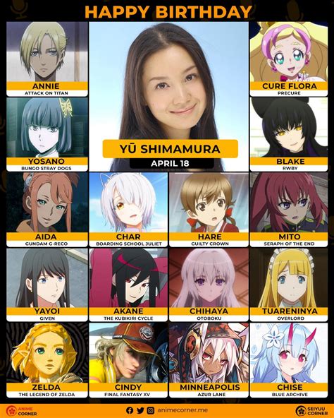 Happy 39th Birthday To Shimamura Yuu Who Voicing Annie Rshingekinokyojin