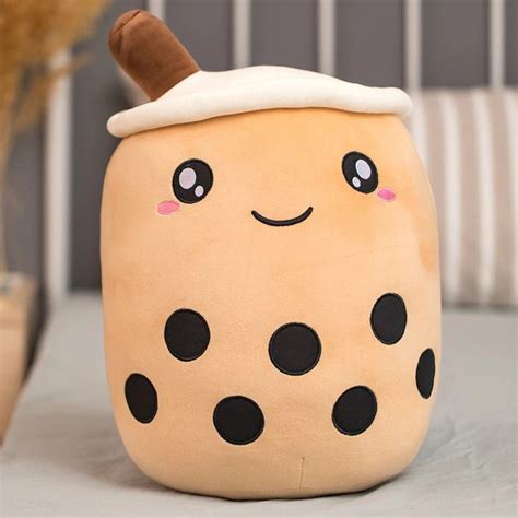 Cute Boba Bubble Milk Tea Kawaii Plush Teddy Pillow Cushion Etsy