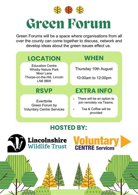 Green Forum Physical Poster Voluntary Centre Services Lincoln