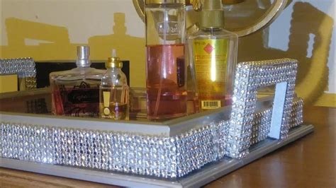 Diy Room Decor Dollar Tree Glam Mirror Perfume Display Vanitytray Diy