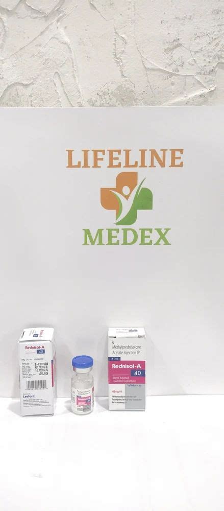 Methylprednisolone Acetate Injection Ip REDNISOL A 40 At 65 Piece