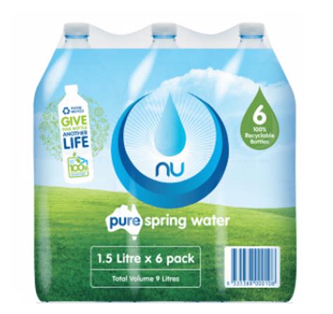 NU PURE SPRING WATER 1 5L 6PK Zone Fresh