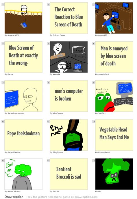 The Correct Reaction to Blue Screen of Death - Drawception