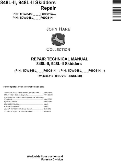 John Deere 848l Ii 948l Ii Skidders Repair Technical Manual