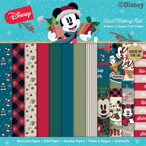 Disney Christmas Card Making Pad 8X8 Mickey Minnie 5052201168336