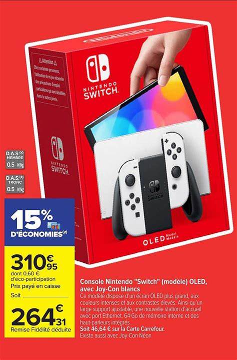 Offre Console Nintendo Switch Mod Le Qled Avec Joy Con Blanc Jeu