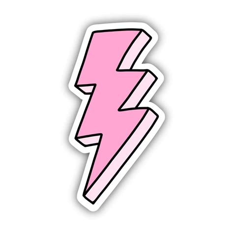 Pink Long Lightning Bolt Aesthetic Sticker Artofit