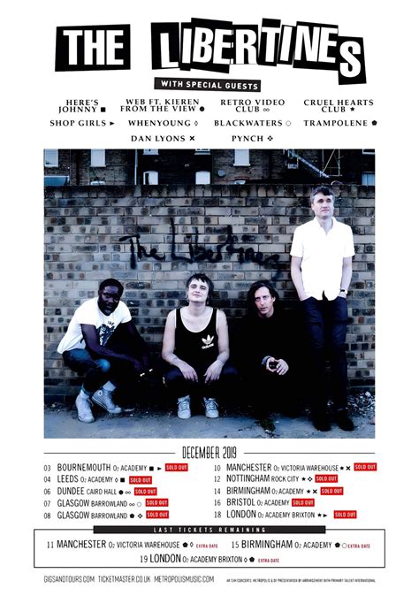 THE LIBERTINES December 2019 UK Tour Poster Print Prints4u